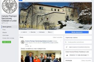 Printscreen profilu Oddziału IPN w Łodzi na FB