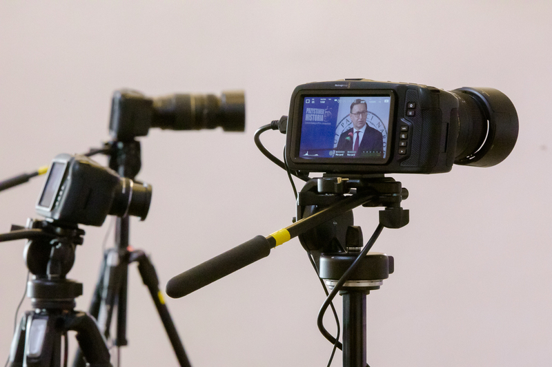 Konferencja prasowa online z udziałem prezesa IPN dr. Jarosława Szarka dotyczącej nowego portalu IPN edukacja.ipn.gov.pl – 26 marca 2020. Fot. Sławek Kasper (IPN)