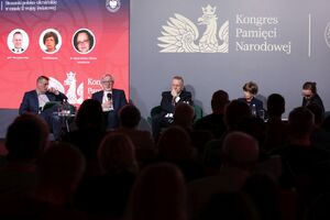 Panel dyskusyjny „Stosunki polsko-ukraińskie w czasie II wojny światowej” – Warszawa, 15 kwietnia 2023. Fot. Mikołaj Bujak (IPN)