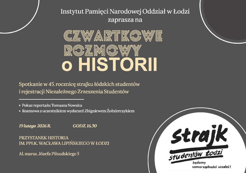 Czwartkowe Rozmowy o Historii - 19 luty 2026 r.