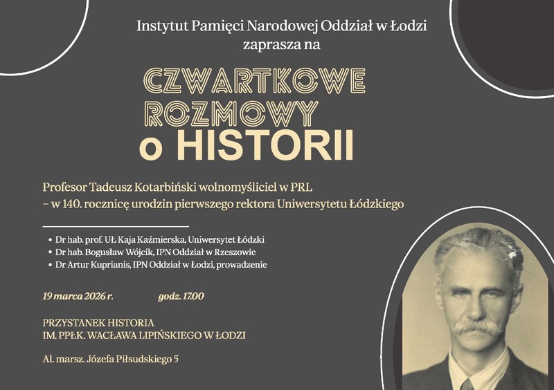 Czwartkowe Rozmowy o Historii - 19 marca 2026 r.