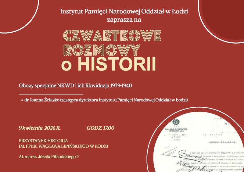 Czwartkowe Rozmowy o Historii - 9 kwietnia 2026 r.