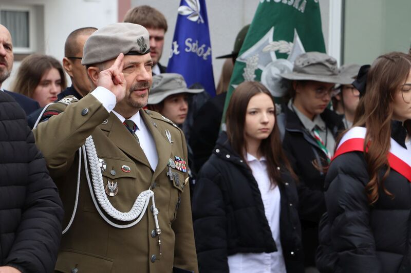 Odsłonięcie tablicy pamiątkowej poświęconej ppor. rez. Anzelmowi Sztajnertowi - Pieczyska, 13 kwietnia 2026 r., fot. Jacek Trajdos (IPN)