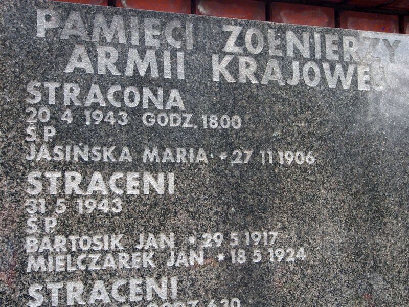 fragment tablicy poświęconej AK