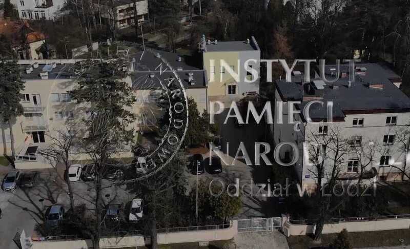 Widok z drona na siedzibę łódzkiego IPN