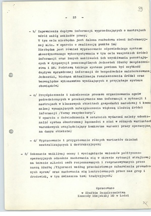 Polityczno-operacyjna ocena wydarzeń w Łodzi z 10 marca 1971 r., k. 23 (sygn. AIPN Ld pf 10/987, k. 39)