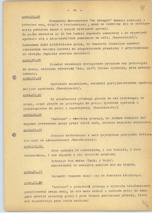 Kronika wydarzeń z terenu Łodzi, luty 1971 r., k. 41 (sygn. AIPN Ld pf 10/987, k. 91)