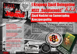 Plansza tytułowa wystawy I Krajowy Zjazd Delegatów NSZZ „Solidarność”