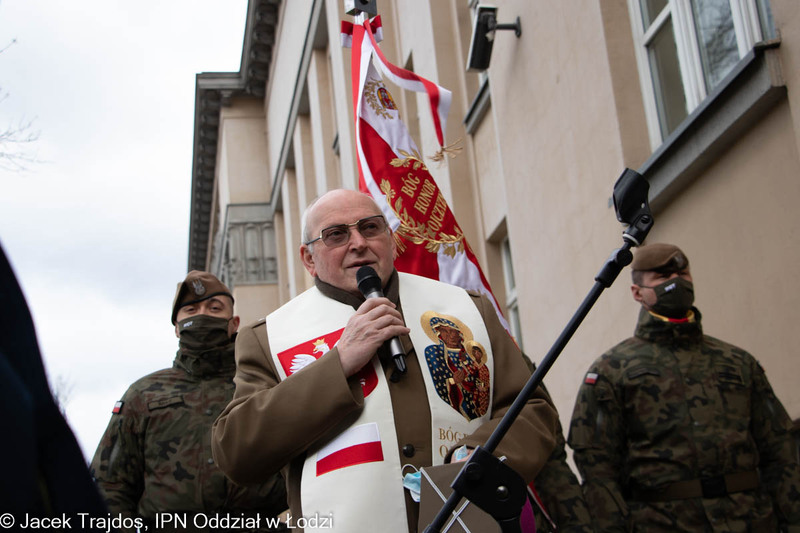 Uroczystość odsłonięcia tablicy upamiętniającej kpt. Stanisława Sojczyńskiego ps. Warszyc i jego podkomendnych – Łódź, 19 lutego 2022 r.