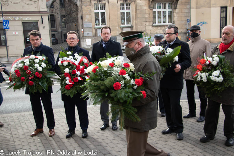 Uroczystość odsłonięcia tablicy upamiętniającej kpt. Stanisława Sojczyńskiego ps. Warszyc i jego podkomendnych – Łódź, 19 lutego 2022 r.