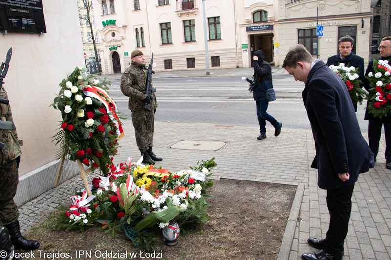 Uroczystość odsłonięcia tablicy upamiętniającej kpt. Stanisława Sojczyńskiego ps. Warszyc i jego podkomendnych – Łódź, 19 lutego 2022 r.