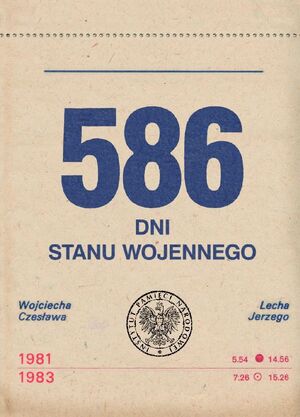 Plakat wystawy „586 dni stanu wojennego”