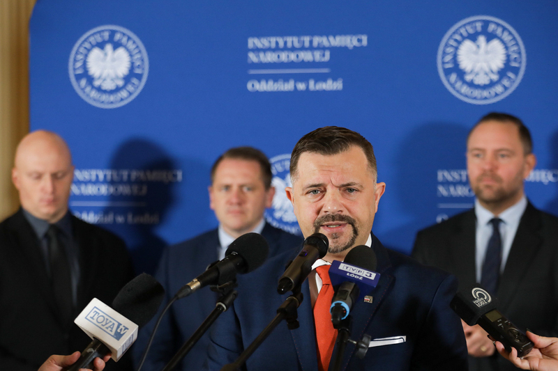 Briefing prasowy Prezesa IPN dr. Karola Nawrockiego – Łódź, 27 listopada 2023 r. Fot. Mikołaj Bujak (IPN)